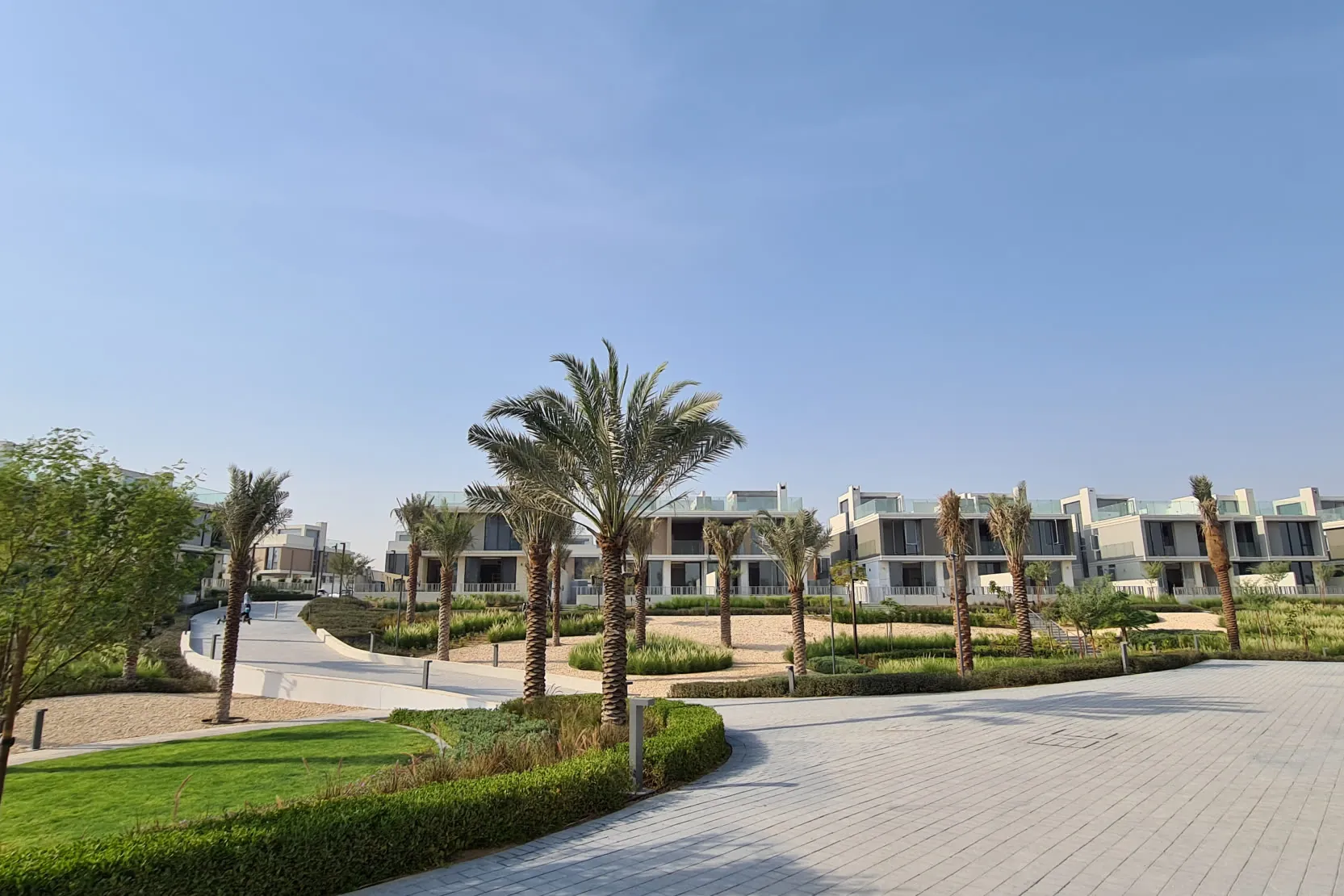 Club Villas townhouses in Dubai Hills Estate with landscaped gardens